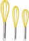 Silicone Whisk Set of 3 YELLOW Non-Scratch Non-Stick Kitchen Utensils.